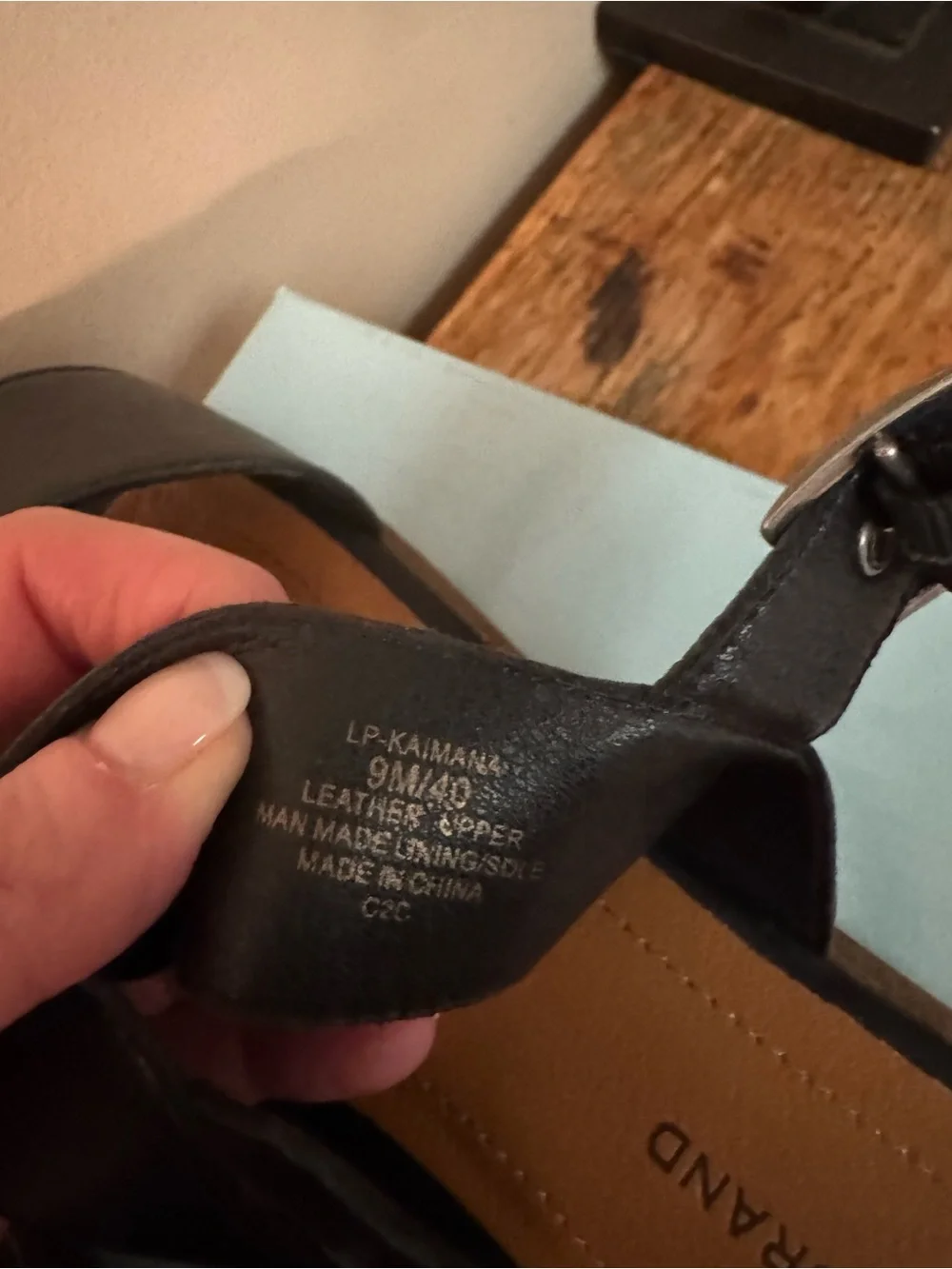 Lucky Brand Black Double-Strap Leather Slingback Sandals, size 9